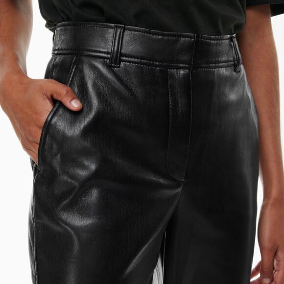 Aritzia Babaton Command Cropped Vegan Leather Pants-Olive Green- Size 6 - Picture 13 of 15